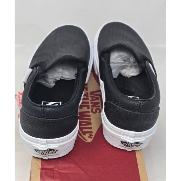 Vans Off The Wall Perf Leather Black Slip on Shoe Unisex Women's size 5 - Picture 5 of 8